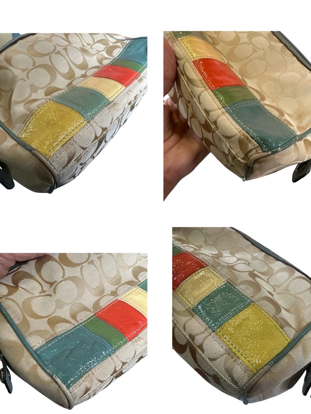COACH Vintage Signature Multi Stripe Demi Crossbody with Matching Cosmetic Pouch - Picture 15 of 17